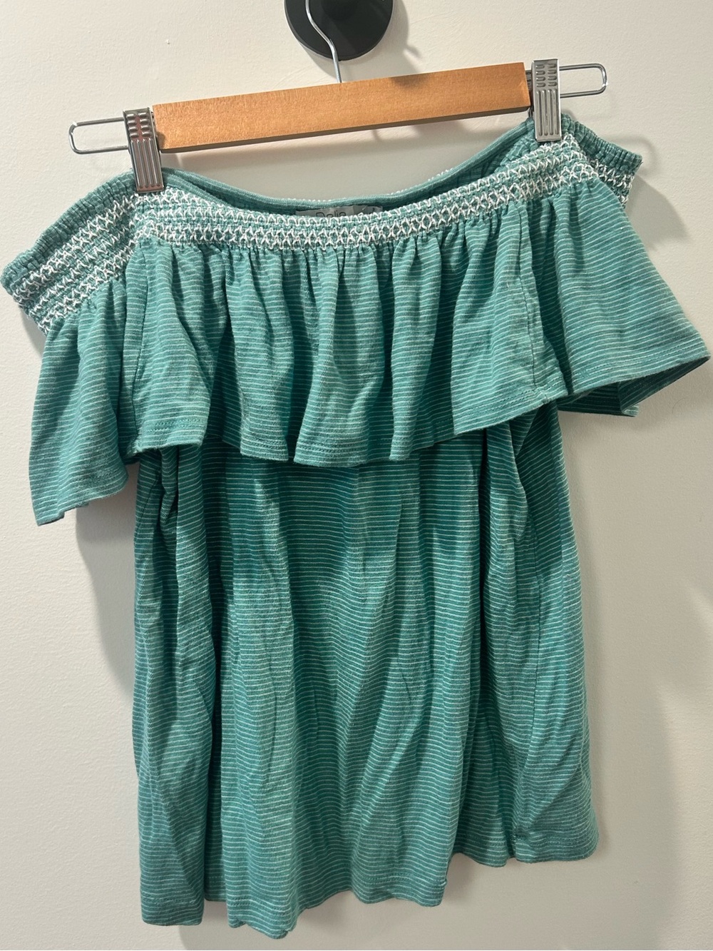 Dalia Teal Off-Shoulder Ruffle Top